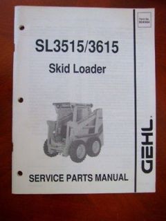 gehl sl3515 sl3615 skid loader parts manual 