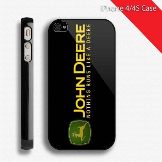 JOHN DEERE Tractor Logo iPhone Case 4 / 4s Apple Hard Black Plastic 