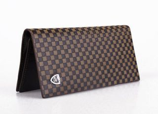 New mens PU Leather Clutch Lady Long Handbag Bifold Wallet Purse 
