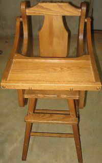oak amish handmade baby high chair  50
