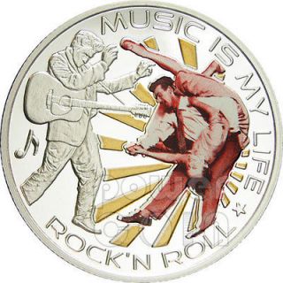 MUSIC IS MY LIFE ROCK N ROLL Elvis Presley Coin 1$ Fiji 2012
