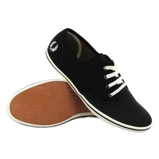 fred perry koko canvas plimsolls black womens trainers location united