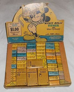 WALT DISNEY Mickey Mouse Viewer Film Strips in Original Box 55 Films 