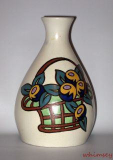 Art Deco Ceramique De Bruxelles Belgium Pottery Vase 1920s   30s