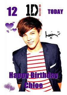 Louis Tomlinson Personalised One Direction Birthday Card A5 Daughter 