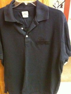 LACOSTE Mens Polo Golf Shirt Short Sleeve S/S Navy Blue BIG GATOR XL 