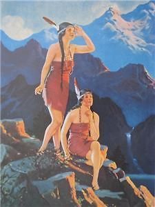 two indian maidens on rock cliffs above lake mint wow