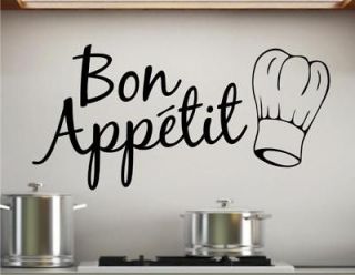 wall art sticker quote bon appetit dining room kitchen location