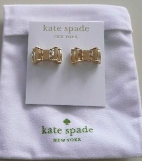 NEW with TAG KATE SPADE BOW EARRINGS PIERCED 14k GOLD FILLED