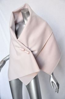 LOUIS VUITTON Pink Elegant Blanket CASHMERE Button Wrap Shawl Cape OS 