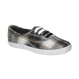 Keds Champion Black Fall Plaid Ladies Lace Up Sneaker (See Available 