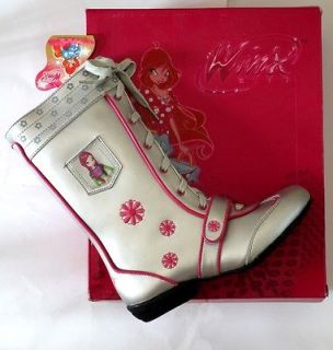 NWT Winx Club Boots With fairy Roxy. Real leather. Zipper and Laces 