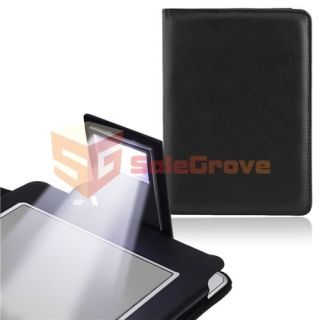 Kindle Touch Gen Black PU Leather Case Cover With Built in LED Reading 