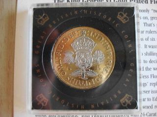 king george vi florin 1948 gold rhodium plating coa from