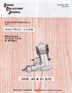 James Motor DEW Wen Mac Miniature NY Midget Engine Collectors Journal 