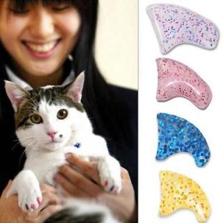   Sparkle Soft Nail Caps For Cat Paw Pet Kitten Claws with Glue 6660