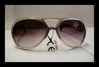 ELVIS SUNGLASSES AVIATOR GOLD FRAMES WITH BUTTON HINGES