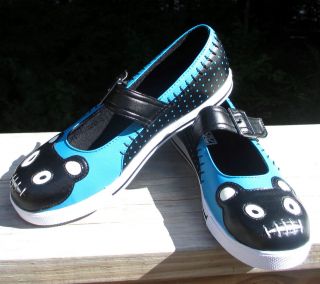   monster stitch dot zombie teddy mary jane thin sole plimsoll sneakers
