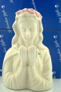 White Catholic Virgin Saint Mary Crown OF Roses 4 Statue Figure 