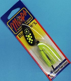 Mepps Chartreuse Dot Blade with Chartreuse Tail Black Fury Spinner 
