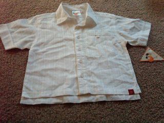 NWT Le Fromage et Lorange White Bark Cloth Collared Shirt 3T