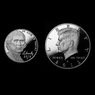 2012 s jefferson nickel proof and kennedy clad proof two