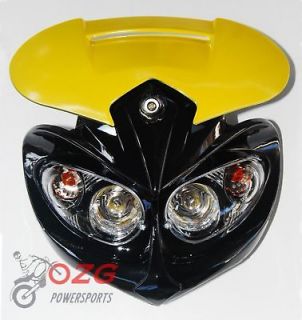 head light y2 dirt bike yellow suzuki dr drz rmz