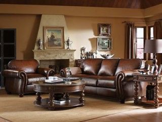 bernhardt vincent leather sofa couch chair ottoman 
