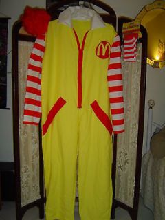 Ronald McDonald Adult Clown Deluxe Costume Size L/XL Red Afro Wig 