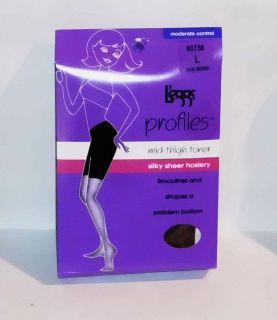 Legg Profiles Mid Thigh Toner Moderate Control Pantyhose Silky Sheer 