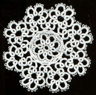 tatted pair 4 inch white handmade doilies 2 doilies one