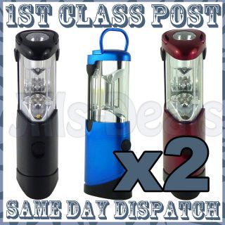 SUPER BRIGHT 11 LED CAMPING LANTERN & TORCH LIGHT 3 COLOURS STRONG 