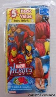 MARVEL SUPER HEROES Boys 4 6 8 Briefs UNDERWEAR Spiderman Captain 