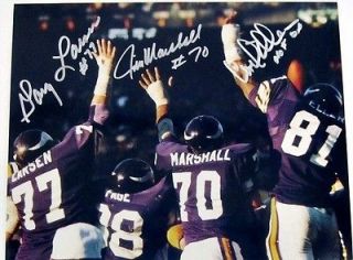 Larsen/J. Marshall/C. Eller Signed Vikings Purple People Eaters 