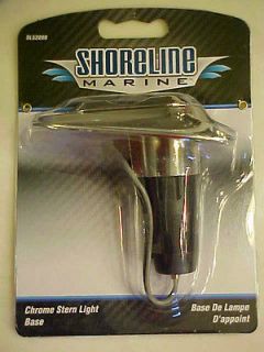 New Shoreline Marine Boat Stern Light / Flag Pole Base Chrome Finish P 