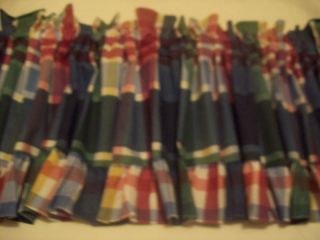 Perfect Plaid Ruffled Valance by JC Penney Navy  21.5 x 84