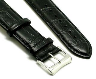 20mm black genuine leather watch band for citizen seiko one