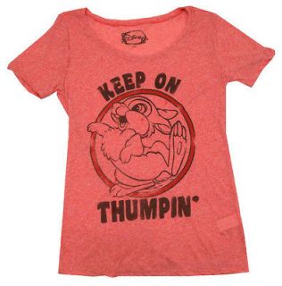 Thumper Bambi Disney Mighty Fine Juniors Babydoll Crew T Shirt Tee