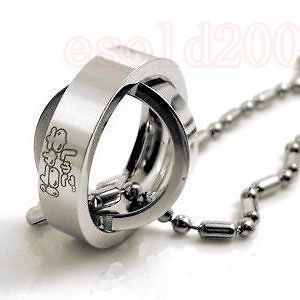 anime manga shugo chara metal double deck ring necklace from