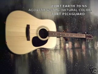 cort earth 70e solid top acoustic elec mahogany guitar time
