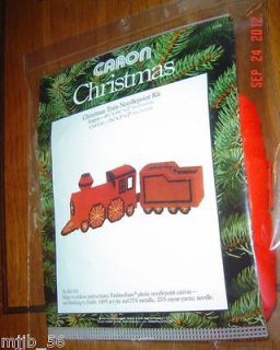 CARON: CHRISTMAS Engine + Coal Car Plastic Canvas Kit  Vintage  # 4106 