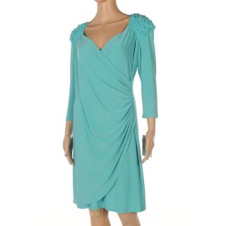 WM 201 FRANK LYMAN Turquoise Crossover Dress Size 44 / UK 14 RRP £179