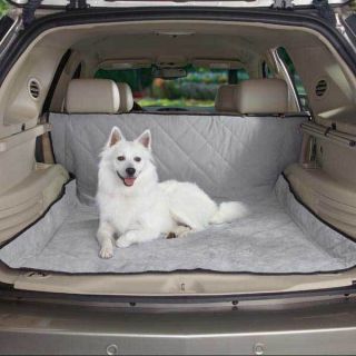 Quilted Suede Microfiber Car Cargo Cover Dog Pet Quarry Grey Gray