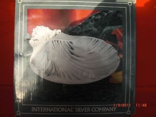 international silver co silverplated 7x8 clam dish 