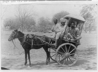 Transportation,2 wheel horse cart,India,South Asia,1890 1923,three men