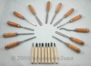 20 WOOD WORKING CHISELS CLOCKMAKER LATHE CARVING TOOLS group2_773WC 