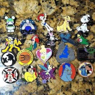 Lot Of 25 Disney Trading Pins Hidden Mickey, Cast Lanyard Series 