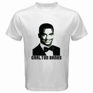 New Carlton Banks 80s 90s TV Show Will Smith Tan White T Shirt Size S 