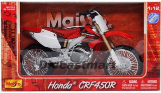 MAISTO 1:12 HONDA CRF 450R DIRT BIKE DIECAST MOTORCYCLE 4 STROKE RED