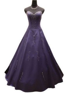3499 Elegant Purple Aubergine Sweetheart Bridesmaid Prom dress Ball 